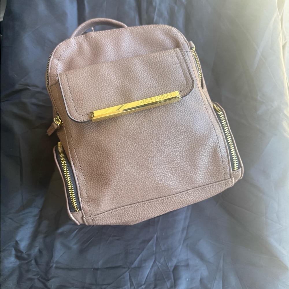 Steve Madden Textured Backpack with Gold Accents